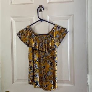Children’s Floral Boho Blouse with Top Ruffle